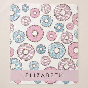 Pink Doughnuts, Blue Doughnuts, Sprinkles, Your Na Sherpa Blanket