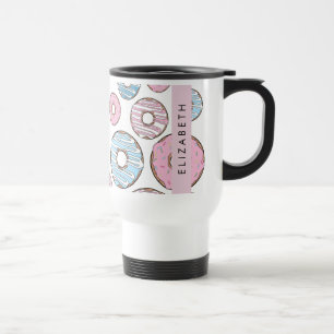 Pink Doughnuts, Blue Doughnuts, Sprinkles, Your Na Travel Mug
