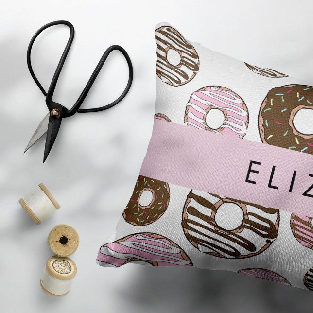 Pink Doughnuts, Brown Doughnuts, Sprinkles, Your N Accent Pillow (Creator Uploaded)