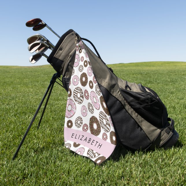 Pink Doughnuts, Brown Doughnuts, Sprinkles, Your N Golf Towel (Green)