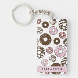 Pink Doughnuts, Brown Doughnuts, Sprinkles, Your N Keychain