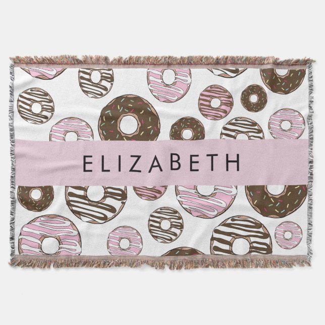 Pink Doughnuts, Brown Doughnuts, Sprinkles, Your N Throw Blanket (Front)