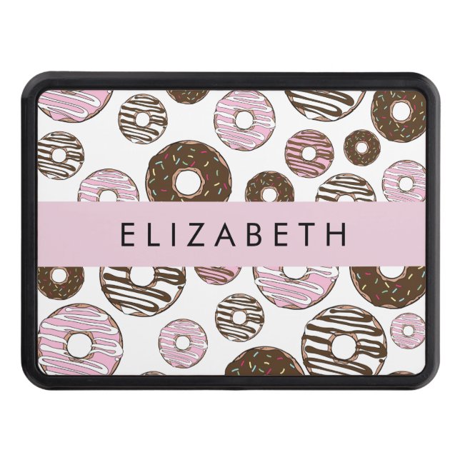Pink Doughnuts, Brown Doughnuts, Sprinkles, Your N Trailer Hitch Cover (Front)