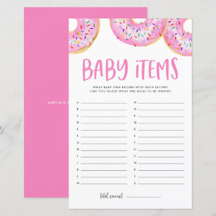 Pink Doughnuts Guess The Baby Items Baby Shower Ga