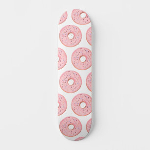 Pink Doughnuts Pattern Skateboard