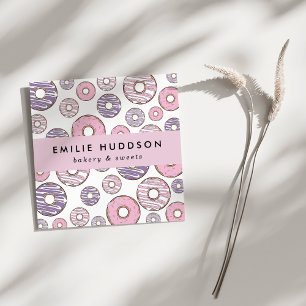 Pink Doughnuts, Purple Doughnuts, Cake Shop, Pastr Square Business Card