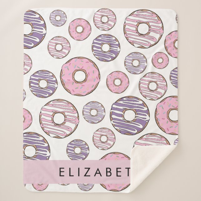 Pink Doughnuts, Purple Doughnuts, Sprinkles, Your  Sherpa Blanket (Front)