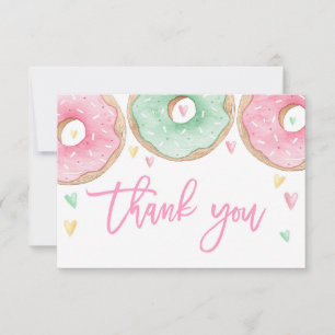 Pink doughnuts thank you card