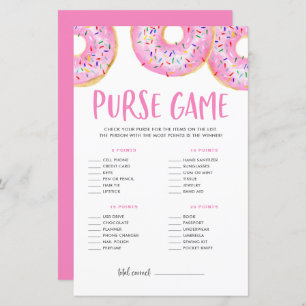 Pink Doughnuts What's In Your Purse Baby Shower Ga
