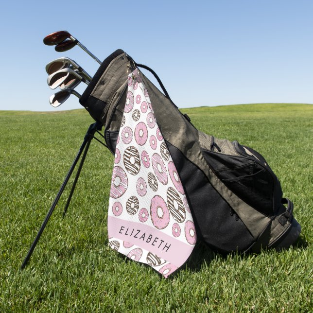 Pink Doughnuts, White Doughnuts, Sprinkles, Your N Golf Towel (Green)