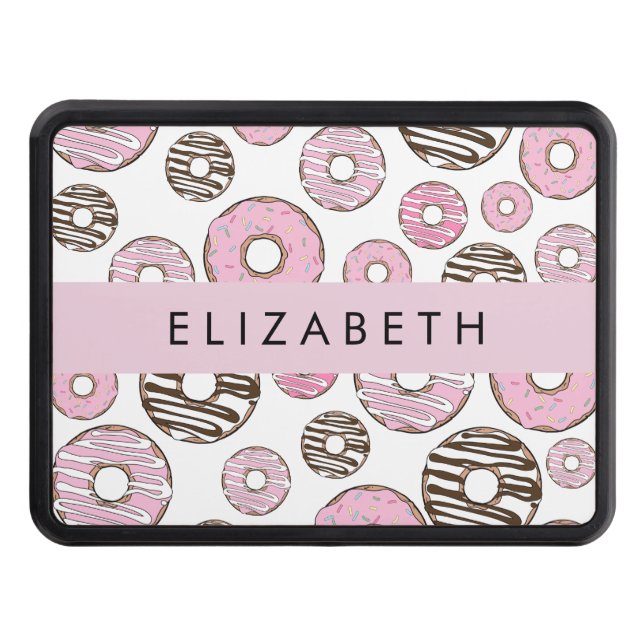 Pink Doughnuts, White Doughnuts, Sprinkles, Your N Trailer Hitch Cover (Front)