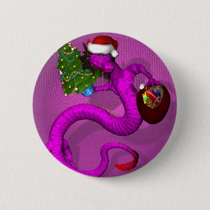 Pink Dragon 2 Inch Round Button