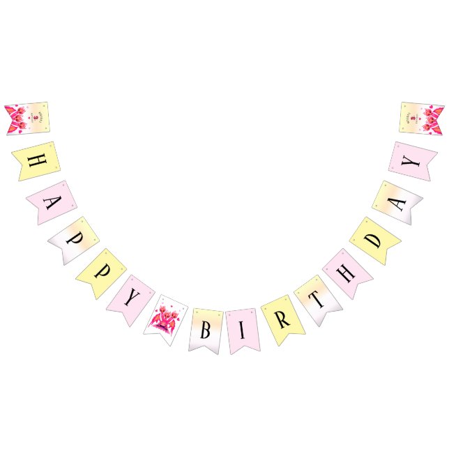 Pink dragon bunting flags (All)