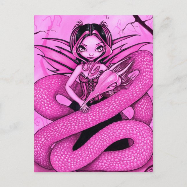 "Pink Dragon Fairy" Postcard (Front)