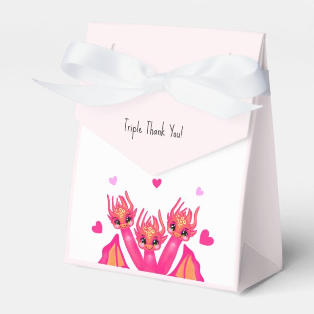 Pink dragon  favor box (Front Side)