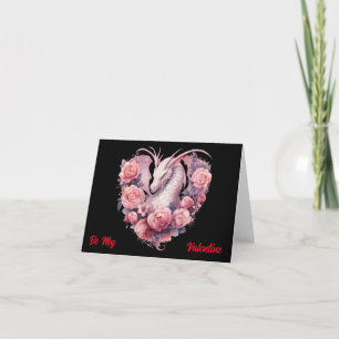 Pink Dragon Heart Blank  Holiday Card