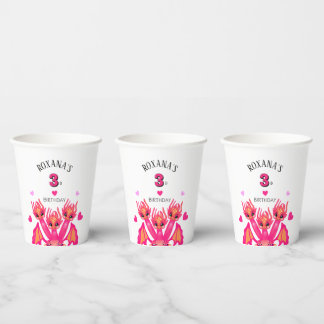 Pink dragon paper cups