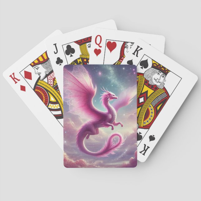 Pink Dragon Playing Cards (Back)