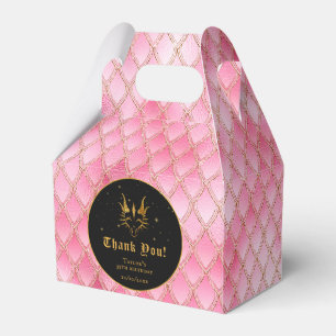 Pink Dragon Scales Gold Birthday Thank You Favor Box