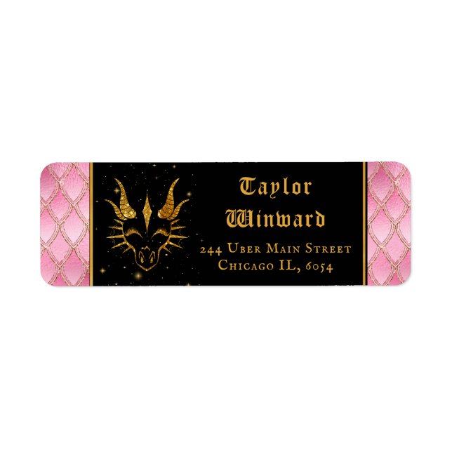 Pink Dragon Scales Gold Faux Glitter (Front)