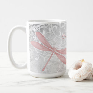 Pink Dragonfly Personalized Coffee Mug