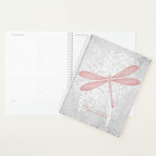 Pink Dragonfly Personalized Planner
