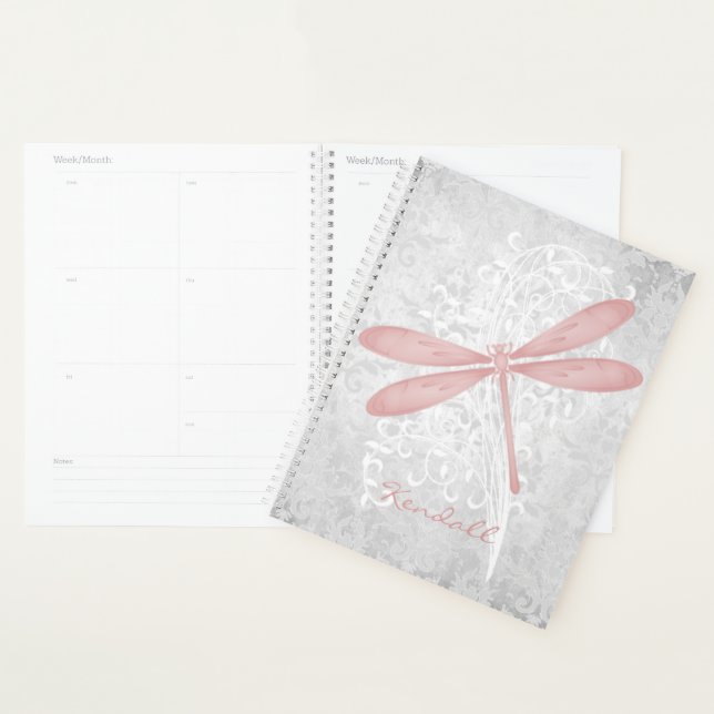 Pink Dragonfly Personalized Planner (Display)