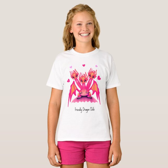 Pink dragons T-Shirt (Front Full)