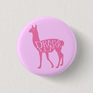 Pink Drama Llama Button