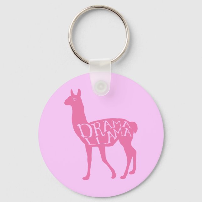 Pink Drama Llama Keychain (Front)