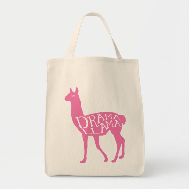 Pink Drama Llama Tote Bag (Front)