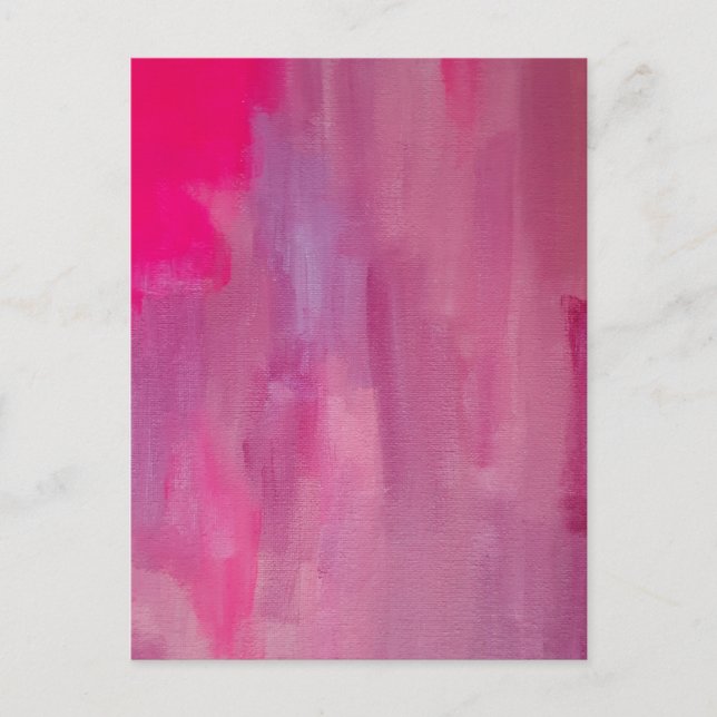 Pink Dream Abstract Art Canvas Print Postcard (Front)