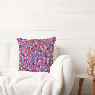 Pink Dream Abstract Print Throw Pillow