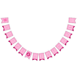 Pink Dream Editable Initial &  Age Bunting Flags