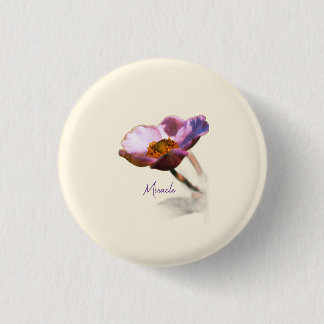 Pink Dream Flowers – Elegant Fantasy Nature 1 Inch Round Button