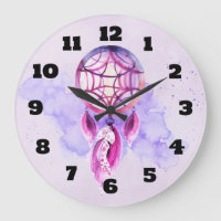 Pink Dreamcatcher On Purple Watercolor Splatter