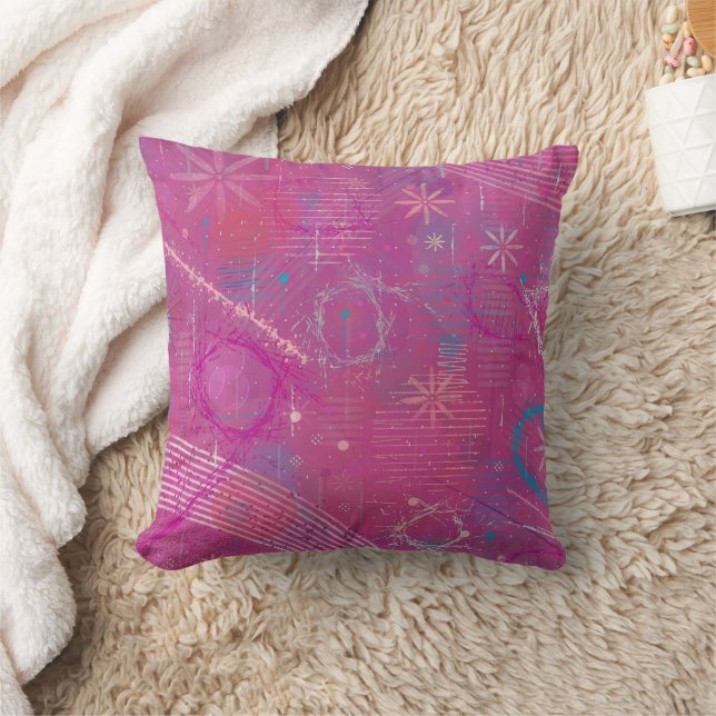 Pink Dreams Abstract  Throw Pillow (Blanket)