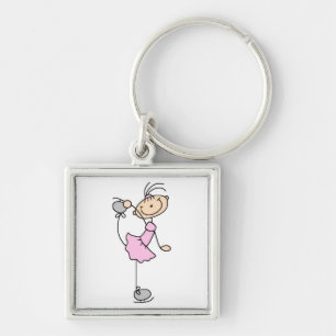 Pink Dress Figure Skater T-shirts and Gifts Keychain