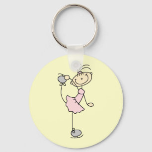 Pink Dress Figure Skater T-shirts and Gifts Keychain