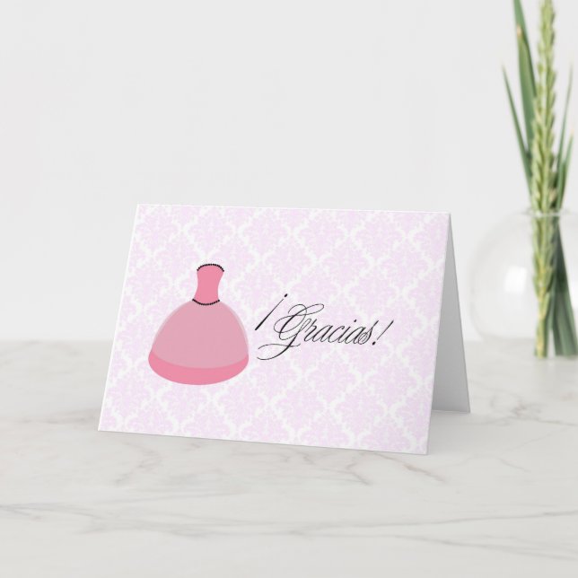 Pink Dress Quinceanera Invitation (Front)