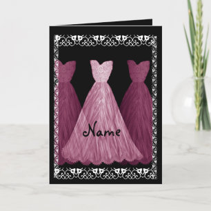 PINK Dresses - BRIDESMAID Wedding Invitation