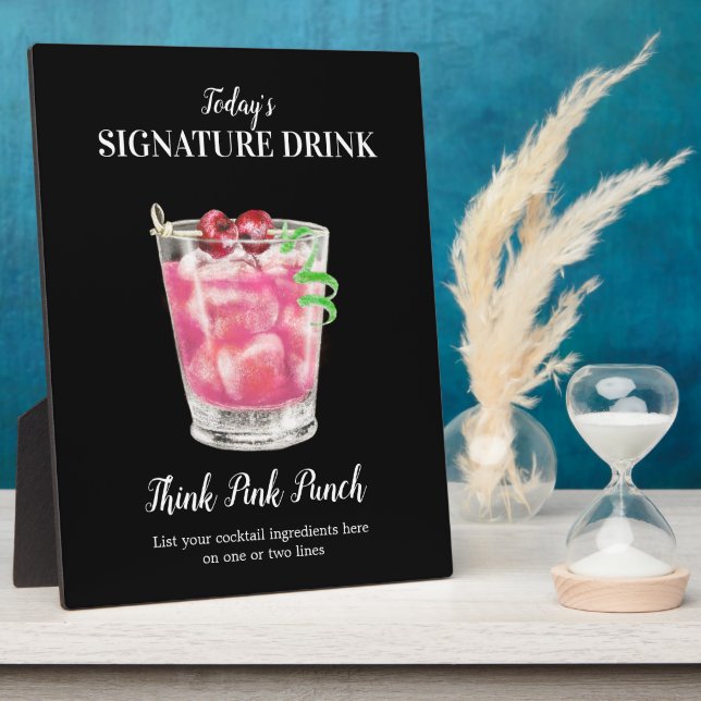 Pink drink • PERSONALIZE this Drink Plaque (Side)