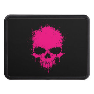 Pink Dripping Splatter Skull Trailer Hitch Cover