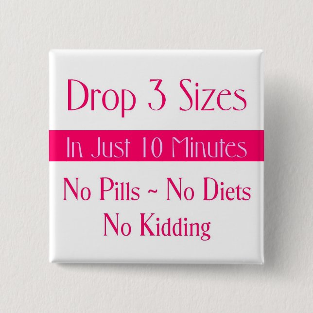 Pink Drop 3 Square 2 Inch Square Button (Front)