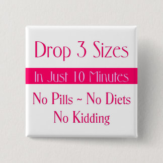 Pink Drop 3 Square 2 Inch Square Button