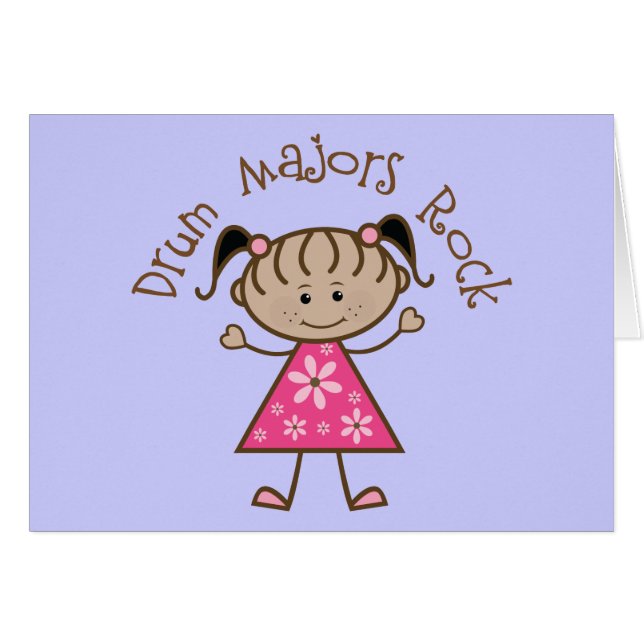 Pink Drum Majors Rock Stick Figure (Front Horizontal)