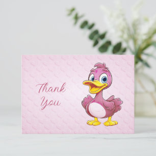 Pink Duck Thank You Card