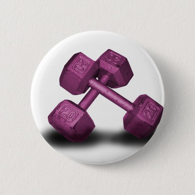 Pink Dumbbells Merchandise 2 Inch Round Button (Front)