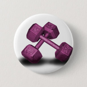Pink Dumbbells Merchandise 2 Inch Round Button