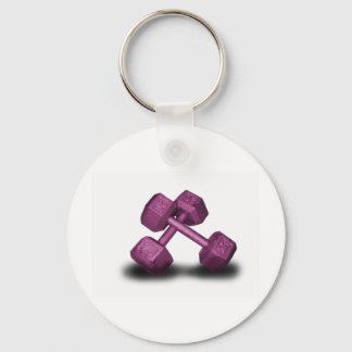 Pink Dumbbells Merchandise Keychain